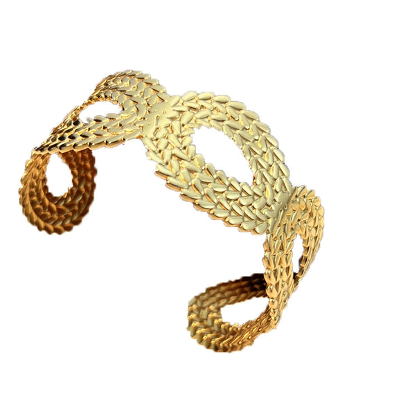 Stainless Steel Retro Geometric Hollow Electroplated Bracelet Jewelry