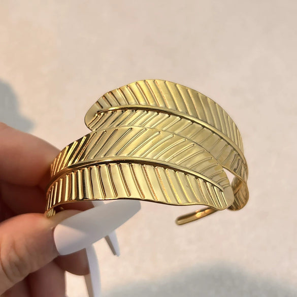 Stainless Steel Retro Geometric Open Bracelet Electroplated Jewelry