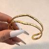 Stainless Steel Retro Geometric Open Bracelet Electroplated Jewelry