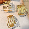 Stainless Steel Retro Geometric Opening Adjustable Bracelet With Electroplating Design