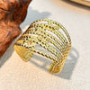 Stainless Steel Retro Geometric Opening Adjustable Bracelet With Electroplating Design