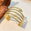 Stainless Steel Retro Geometric Opening Adjustable Bracelet With Electroplating Design