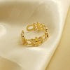 316L Stainless Steel Retro Hollow Ring Electroplated Women's Style