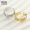 316L Stainless Steel Retro Hollow Ring Electroplated Women's Style