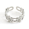 316L Stainless Steel Retro Hollow Ring Electroplated Women's Style