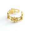 316L Stainless Steel Retro Hollow Ring Electroplated Women's Style