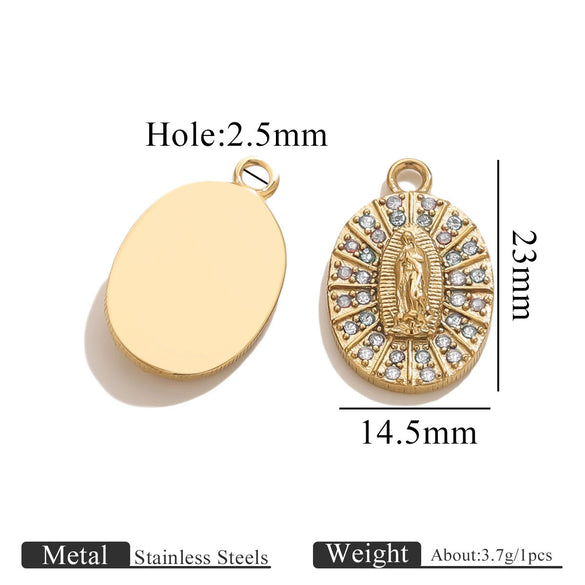 Stainless Steel Retro Pendant Necklace Jewelry Accessories 18K Goldplated
