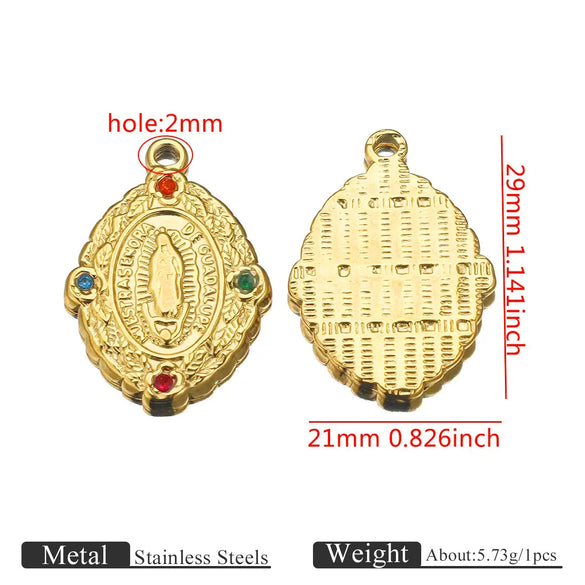 Stainless Steel Retro Pendant Necklace Jewelry Accessories 18K Goldplated