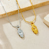 Stainless Steel Retro Personality Devil's Eye Palm Pendant Jewelry Necklace With Bamboo Chain And Electroplating