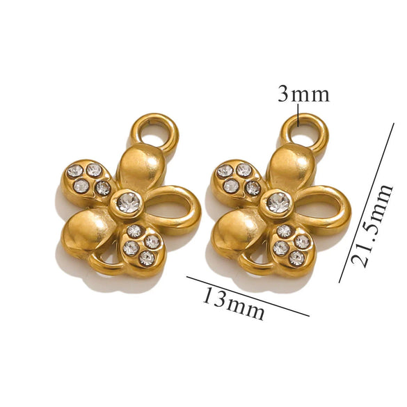 Stainless Steel Retro Starfish Love Diamond Pendant Bow Necklace Electroplating Jewelry Accessories