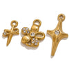 Stainless Steel Retro Starfish Love Diamond Pendant Bow Necklace Electroplating Jewelry Accessories