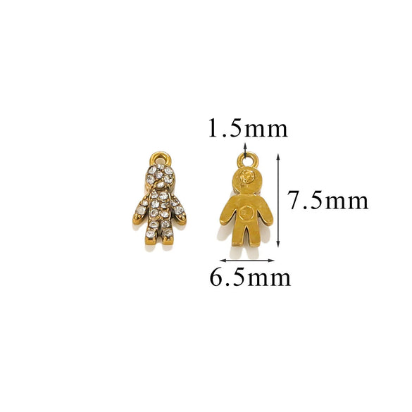 Stainless Steel Retro Starfish Love Diamond Pendant Bow Necklace Electroplating Jewelry Accessories
