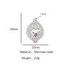 Stainless Steel Retro Style Heart Pendant Electroplating Process Bracelet Necklace Diy Accessories
