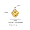 Stainless Steel Retro Style Heart Pendant Electroplating Process Bracelet Necklace Diy Accessories