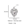 Stainless Steel Retro Style Heart Pendant Electroplating Process Bracelet Necklace Diy Accessories