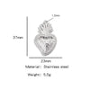 Stainless Steel Retro Style Heart Pendant Electroplating Process Bracelet Necklace Diy Accessories
