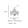 Stainless Steel Retro Style Heart Pendant Electroplating Process Bracelet Necklace Diy Accessories