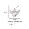 Stainless Steel Retro Style Heart Pendant Electroplating Process Bracelet Necklace Diy Accessories