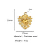 Stainless Steel Retro Style Heart Pendant Electroplating Process Bracelet Necklace Diy Accessories