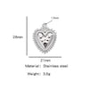 Stainless Steel Retro Style Heart Pendant Electroplating Process Bracelet Necklace Diy Accessories