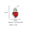 Stainless Steel Retro Style Heart Pendant Oil Dripping Electroplating Craft Bracelet Necklace Diy Accessories