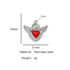 Stainless Steel Retro Style Heart Pendant Oil Dripping Electroplating Craft Bracelet Necklace Diy Accessories