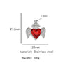 Stainless Steel Retro Style Heart Pendant Oil Dripping Electroplating Craft Bracelet Necklace Diy Accessories