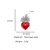 Stainless Steel Retro Style Heart Pendant Oil Dripping Electroplating Craft Bracelet Necklace Diy Accessories