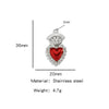Stainless Steel Retro Style Heart Pendant Oil Dripping Electroplating Craft Bracelet Necklace Diy Accessories