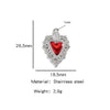 Stainless Steel Retro Style Heart Pendant Oil Dripping Electroplating Craft Bracelet Necklace Diy Accessories