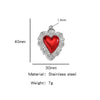 Stainless Steel Retro Style Heart Pendant Oil Dripping Electroplating Craft Bracelet Necklace Diy Accessories