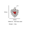 Stainless Steel Retro Style Heart Pendant Oil Dripping Electroplating Craft Bracelet Necklace Diy Accessories