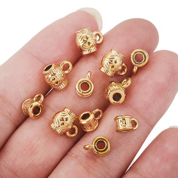Stainless Steel Retro Totem Beads For Diy Jewelry Accessories Electroplated