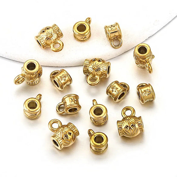 Stainless Steel Retro Totem Beads For Diy Jewelry Accessories Electroplated