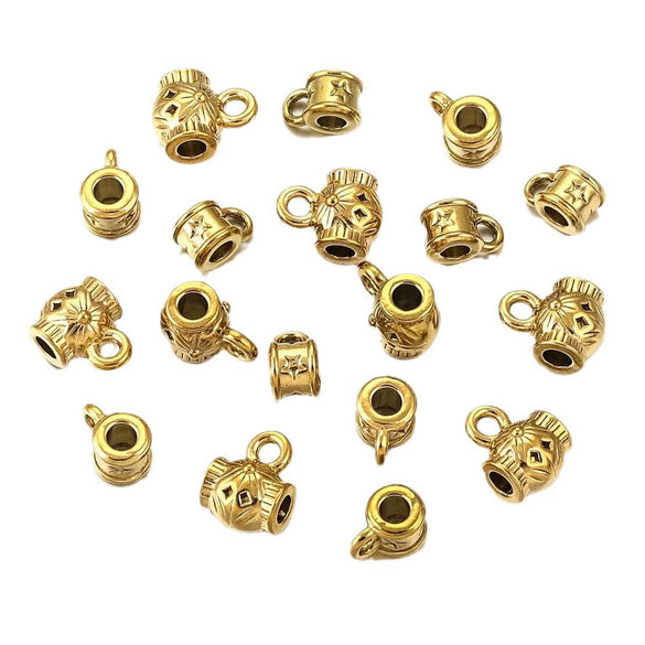 Stainless Steel Retro Totem Beads For Diy Jewelry Accessories Electroplated