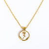 Stainless Steel Retro Vintage Rose Round Pendant Necklace With Dripping Glaze Tulip Flower Pattern