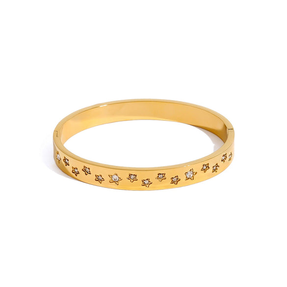 Stainless Steel Rhinestone Bracelet Electroplated