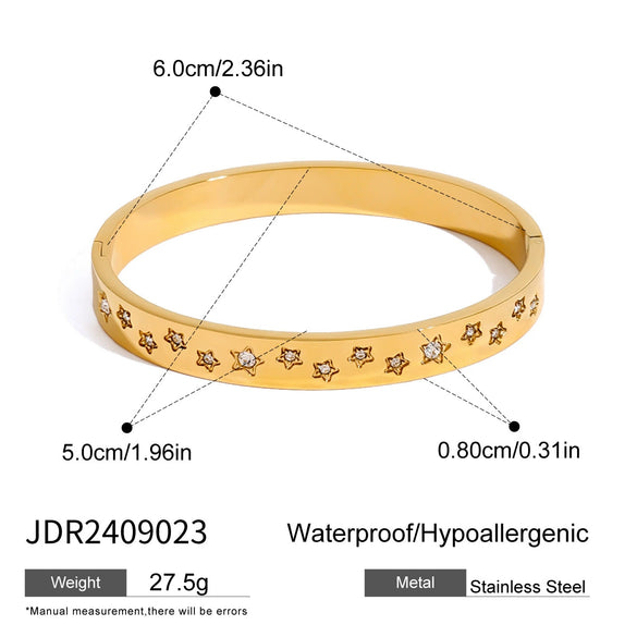 Stainless Steel Rhinestone Bracelet Electroplated