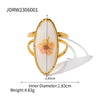 Stainless Steel Rhinestone Geometric Ring For Women With Electroplating