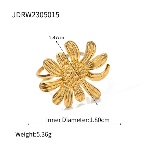 Stainless Steel Rhinestone Geometric Ring For Women With Electroplating