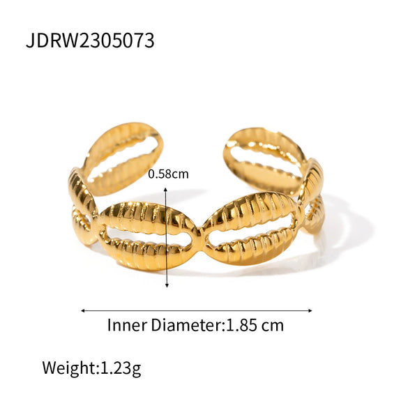 Stainless Steel Rhinestone Geometric Ring For Women With Electroplating