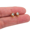 Stainless Steel Rhinestone Hoop Round Bead Earrings Goldplated Electroplated Diy Earring Accessories