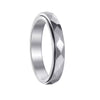 Stainless Steel Rhombus Faceted Electroplated Simple Zircon Ring For Women And Couple