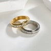 Stainless Steel Rhombus Faceted Electroplated Simple Zircon Ring For Women And Couple