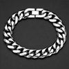 Stainless Steel Rhombus Fruit And Leaf Pattern Thick Cuban Chain Bracelet Polished Retro Punk Jewelry For Men And Women