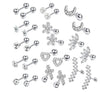 Stainless Steel Rhombus Threaded Piercing Ear Bone Nail Cartilage Earrings Set