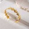 Stainless Steel Rib Flower Opening Bracelet Electroplating Ins Geometric Style Jewelry