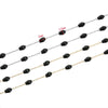 Stainless Steel Rice Bead Chain Black Crystal Multi Sided Beaded Chain Electroplated Handmade