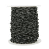Stainless Steel Rice Bead Chain Black Crystal Multi Sided Beaded Chain Electroplated Handmade