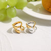 Stainless Steel Ring For Women Geometric Design Electroplating Minimalist Style